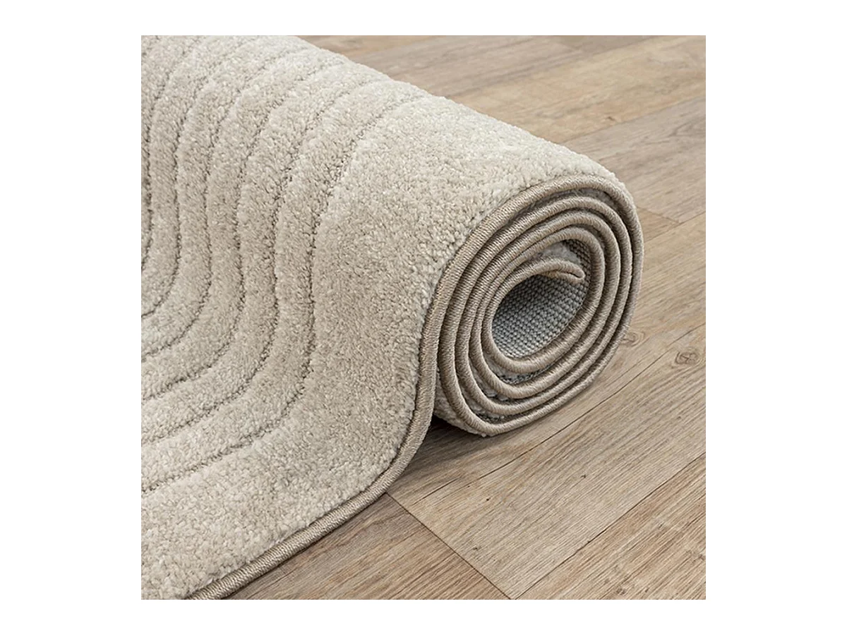 Tapis Elisa design géométrique, Beige, 200 x 280 cm