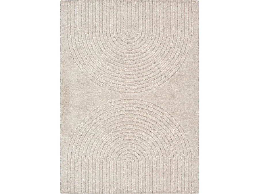 Tapis Elisa design géométrique, Beige, 200 x 280 cm