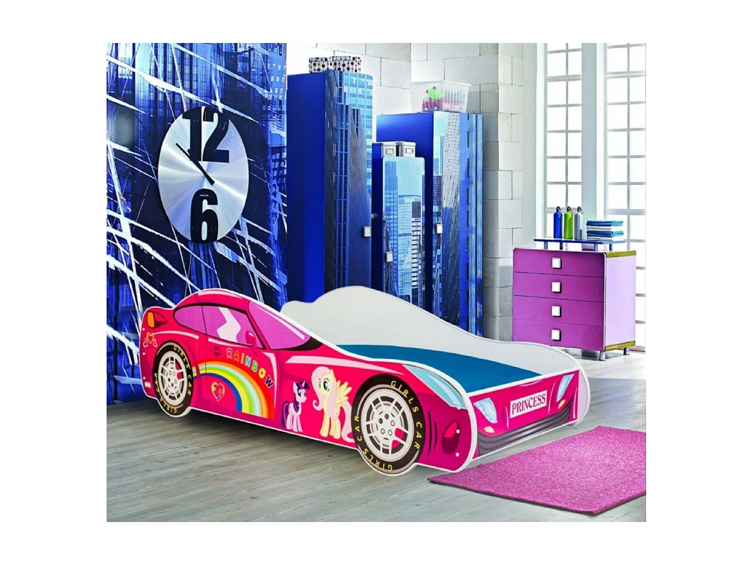 Lit Bogen (70x140)/matelas inclus/rouge