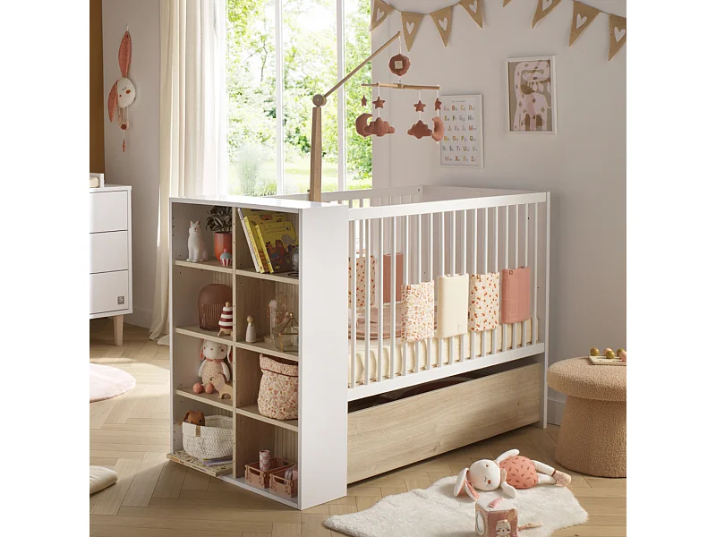 Lit bébé 120x60 transformable en lit 90x190 PALOMA - Sauthon