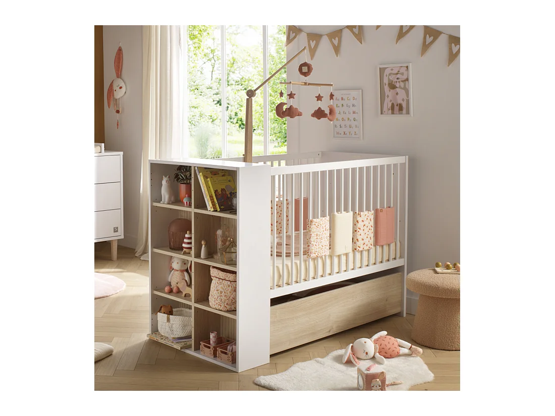 Lit bébé 120x60 transformable en lit 90x190 PALOMA - Sauthon