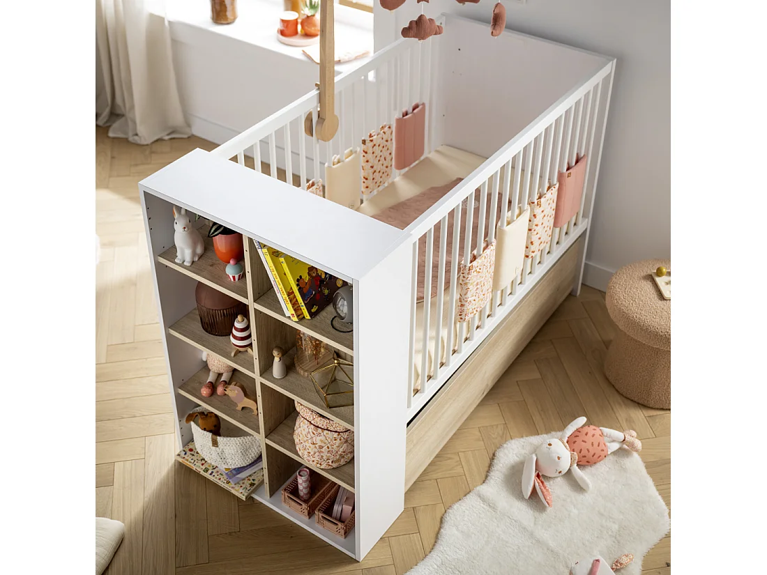 Lit bébé 120x60 transformable en lit 90x190 PALOMA - Sauthon