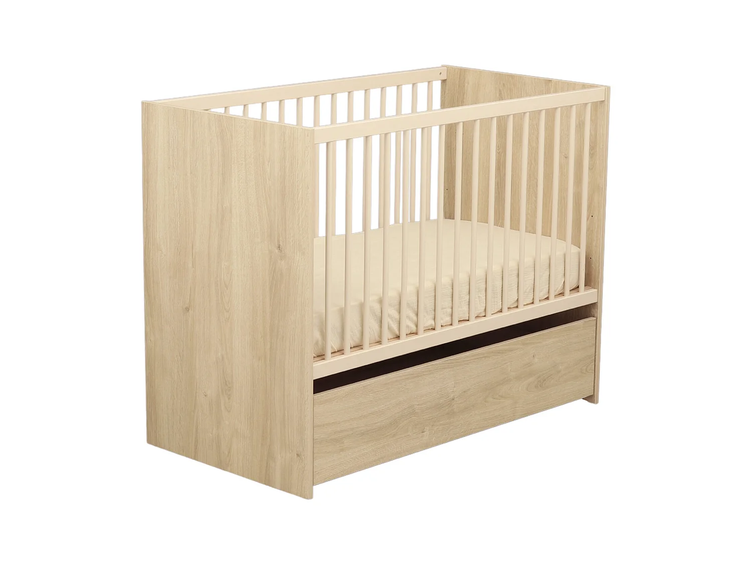 Lit bébé 120x60 à barreaux avec têtes en panneaux PALOMA - Sauthon