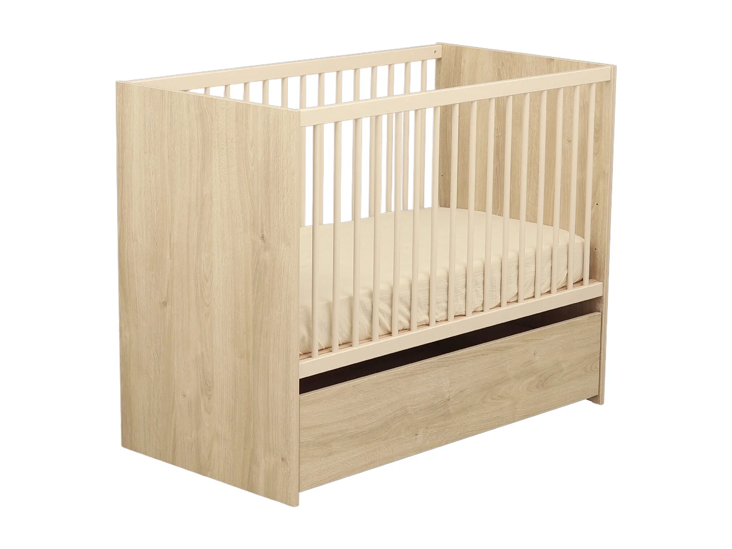 Lit bébé 120x60 à barreaux avec têtes en panneaux PALOMA - Sauthon