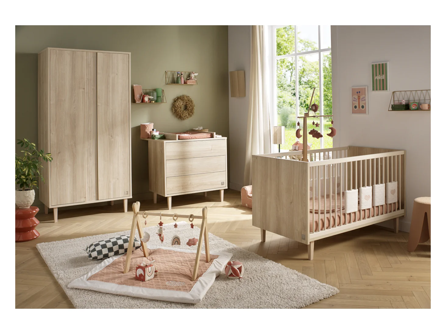 Ropa de cuna 140x70 - Little Big bed sobre patas de madera