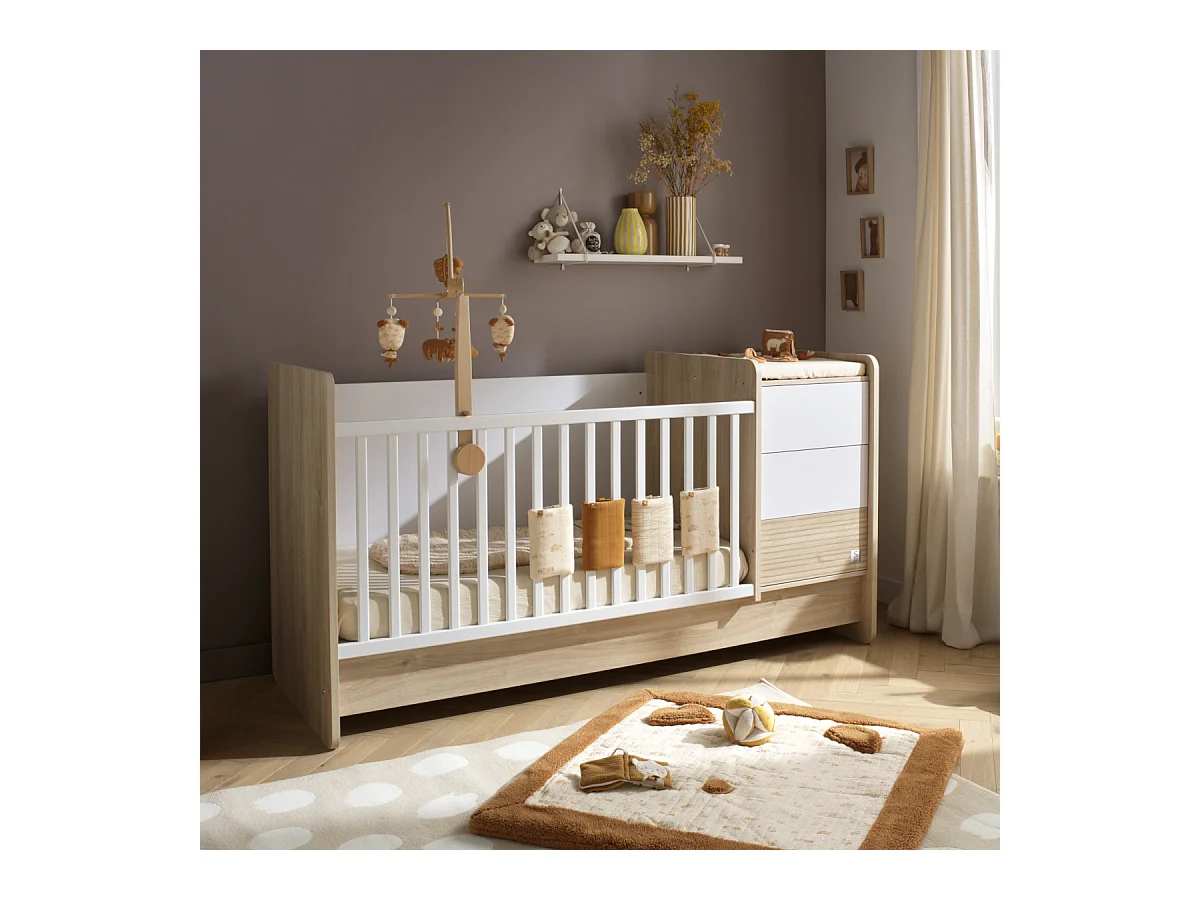 Lit combiné 140x70 évolutif en 90x190 PALOMA - Sauthon