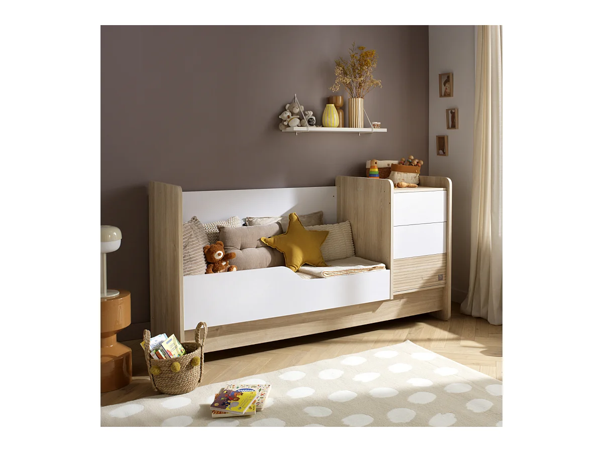 Lit combiné 140x70 évolutif en 90x190 PALOMA - Sauthon