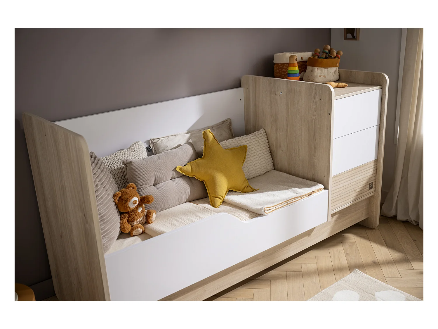 Lit combiné 140x70 évolutif en 90x190 PALOMA - Sauthon