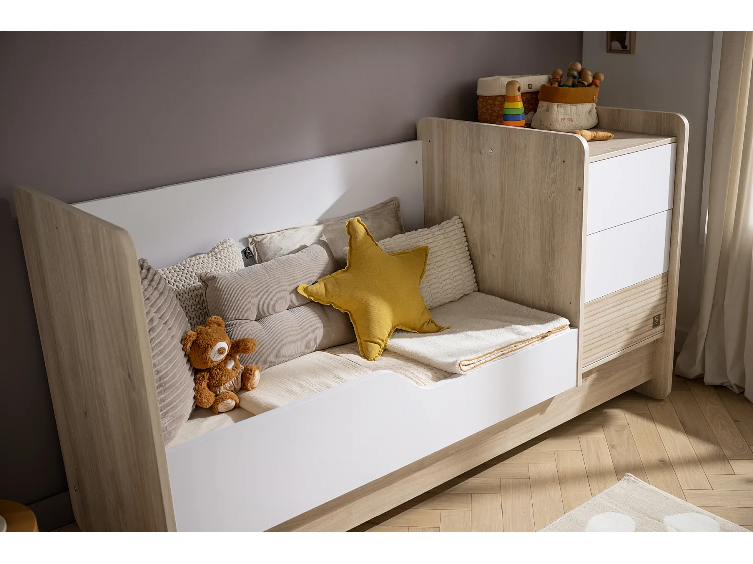 Lit combiné 140x70 évolutif en 90x190 PALOMA - Sauthon