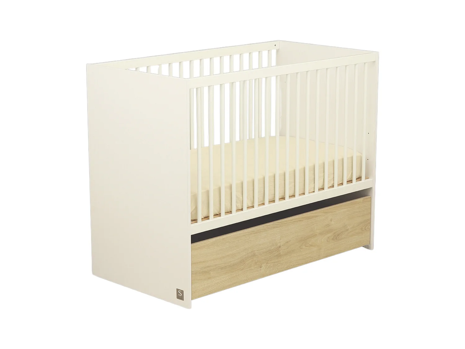 Lit bébé 120x60 à barreaux avec têtes en panneaux PALOMA - Sauthon