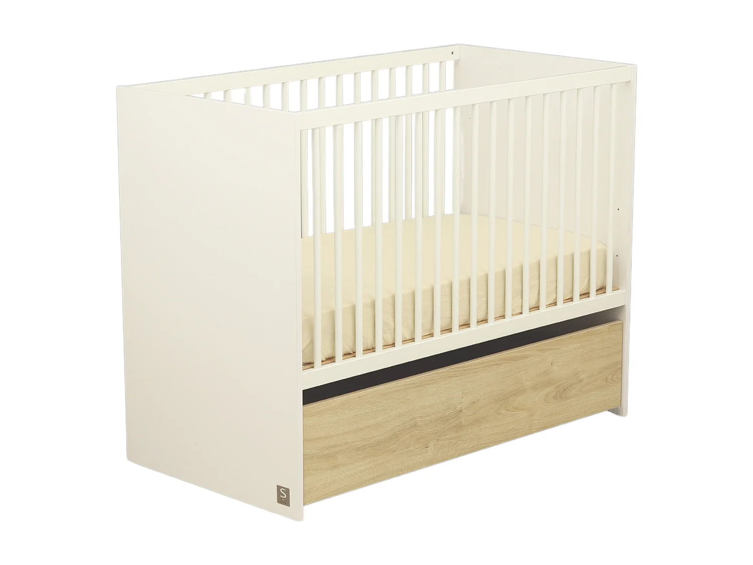 Lit bébé 120x60 à barreaux avec têtes en panneaux PALOMA - Sauthon