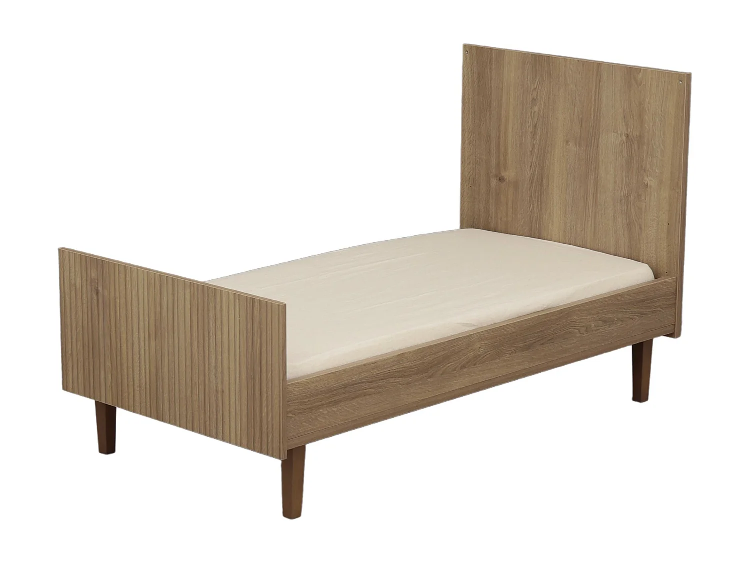 Lit évolutif 140x70 - Little Big Bed décor imitation bois MOKKA - Sauthon