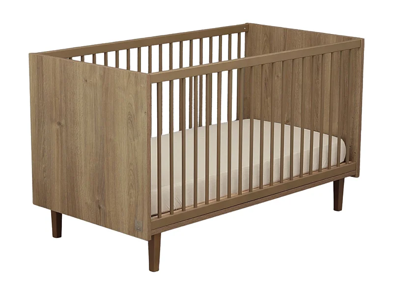 Lit évolutif 140x70 - Little Big Bed décor imitation bois MOKKA - Sauthon