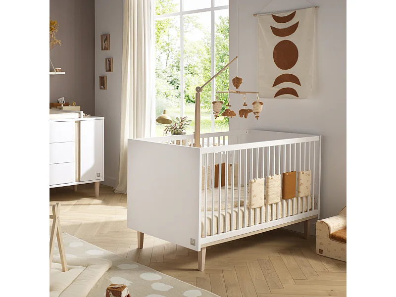 Lit évolutif 140x70 - Little Big bed sur pieds bois PALOMA - Sauthon