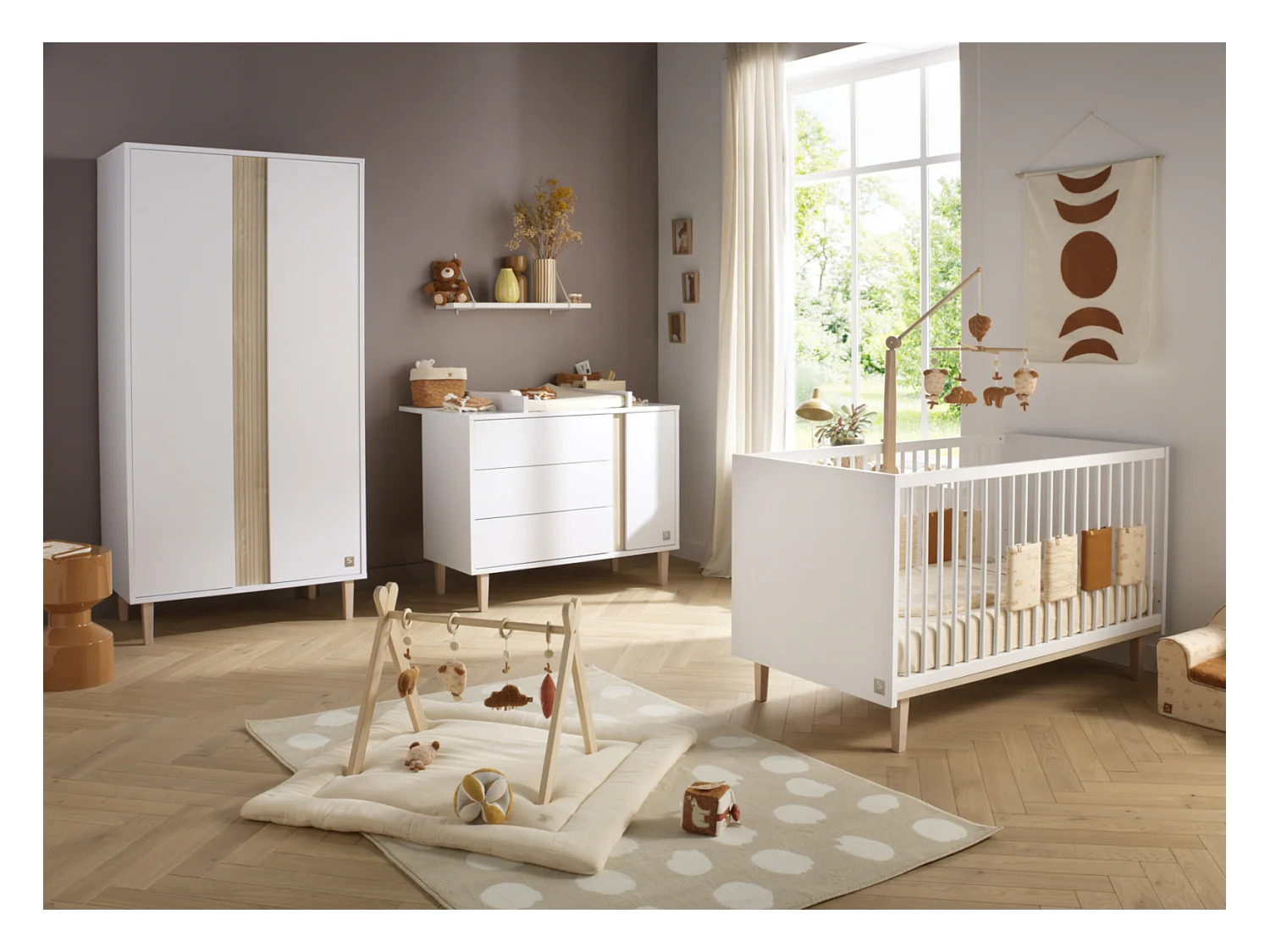 Lit évolutif 140x70 - Little Big bed sur pieds bois PALOMA - Sauthon