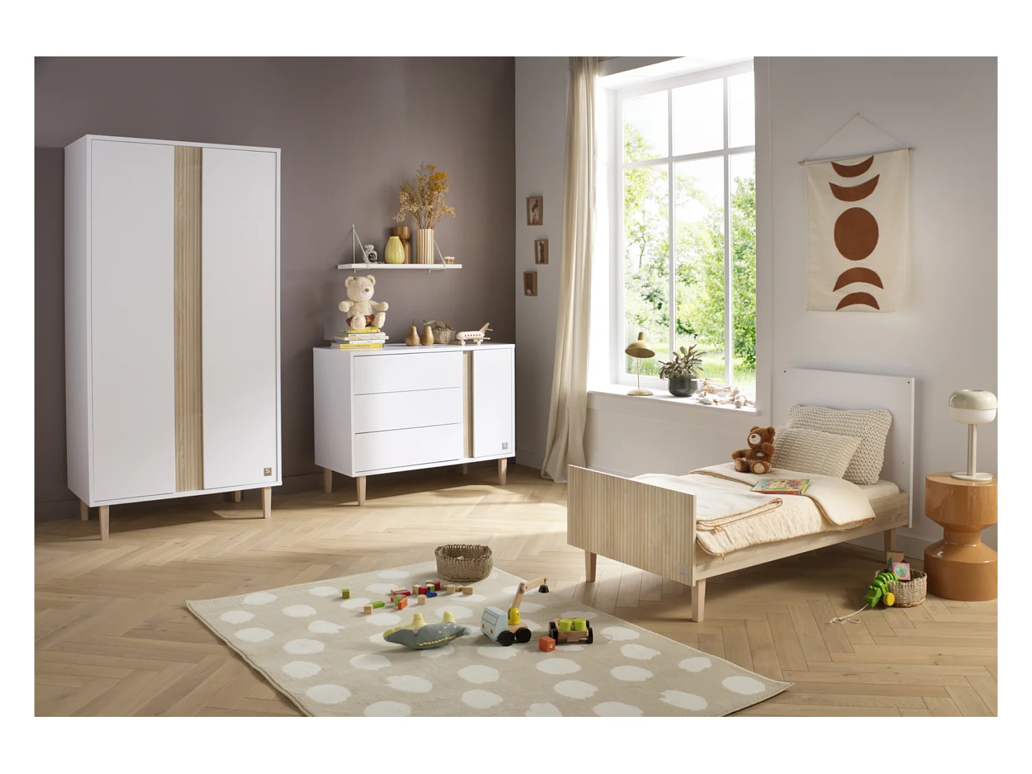 Lit évolutif 140x70 - Little Big bed sur pieds bois PALOMA - Sauthon