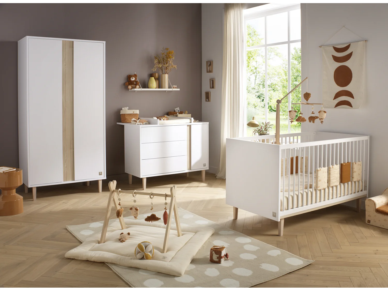 Lit évolutif 140x70 - Little Big bed sur pieds bois PALOMA - Sauthon