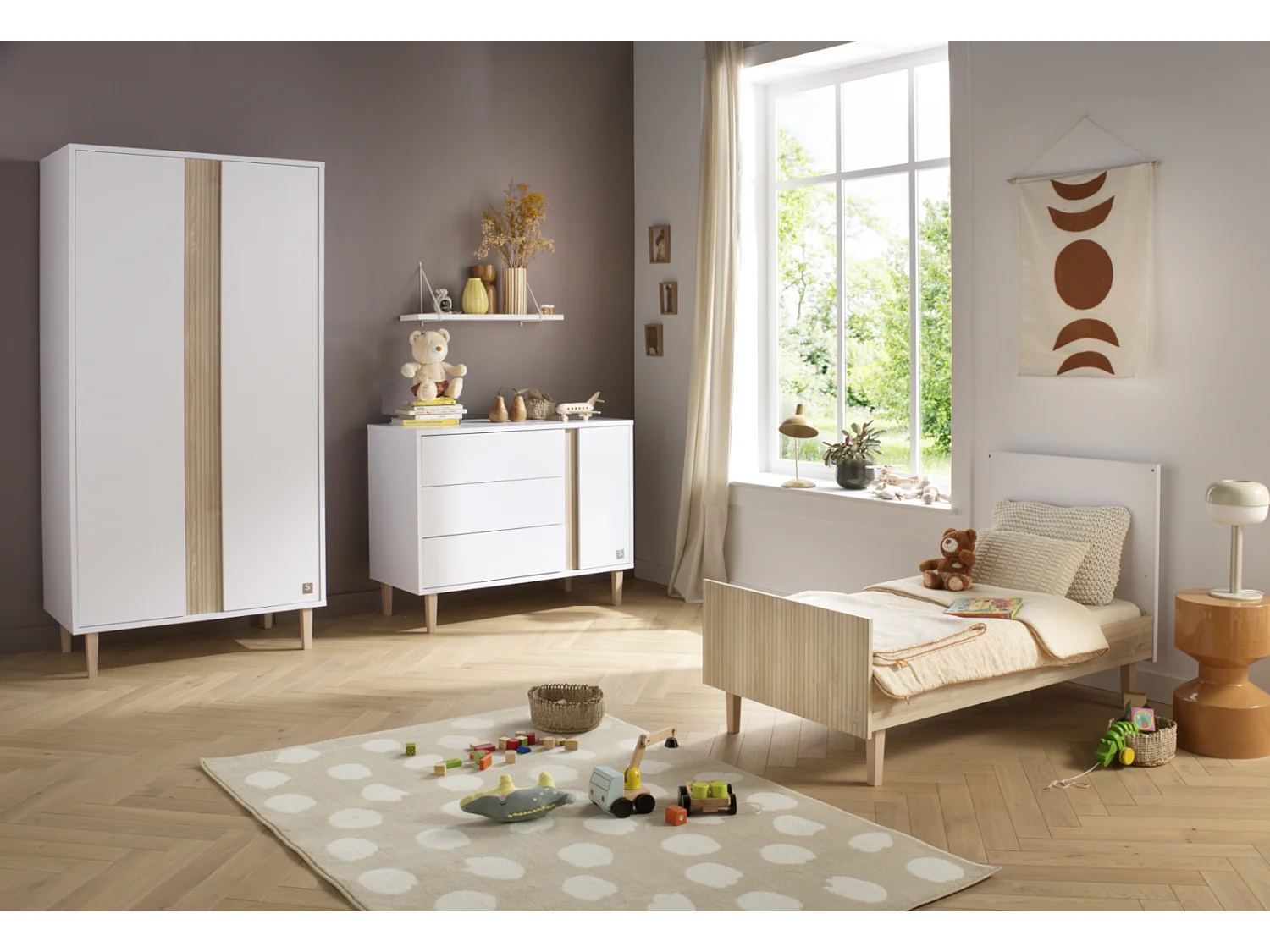 Lit évolutif 140x70 - Little Big bed sur pieds bois PALOMA - Sauthon