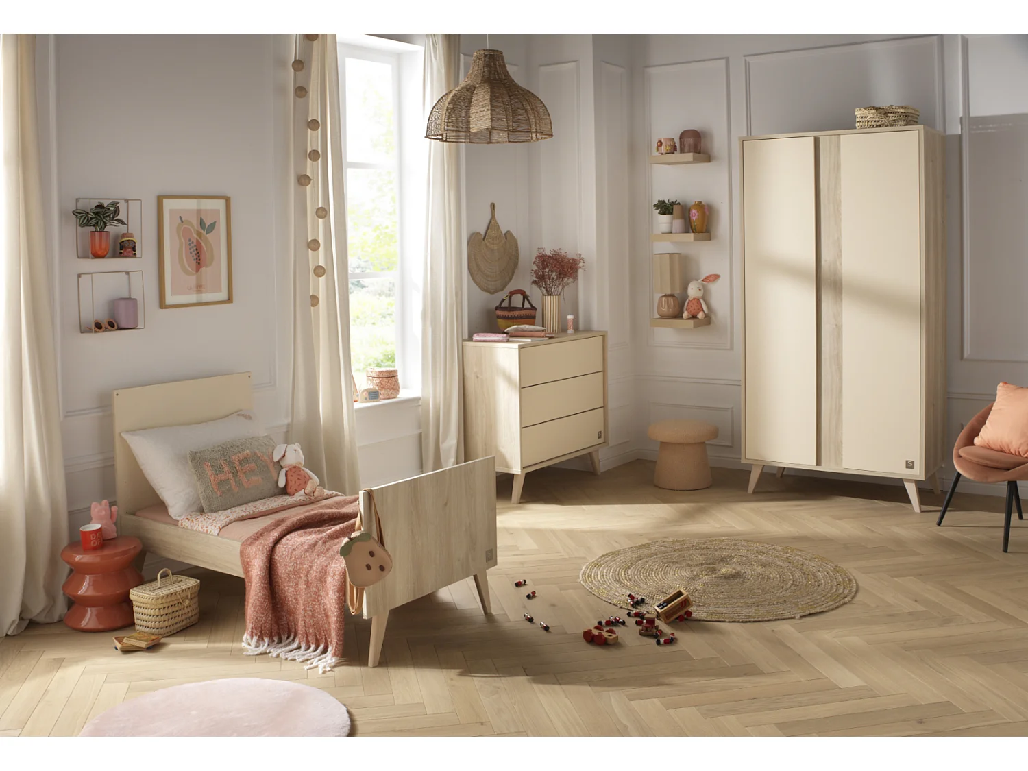 Lit évolutif 140x70 - Little Big Bed sur pieds MELINEE - Sauthon