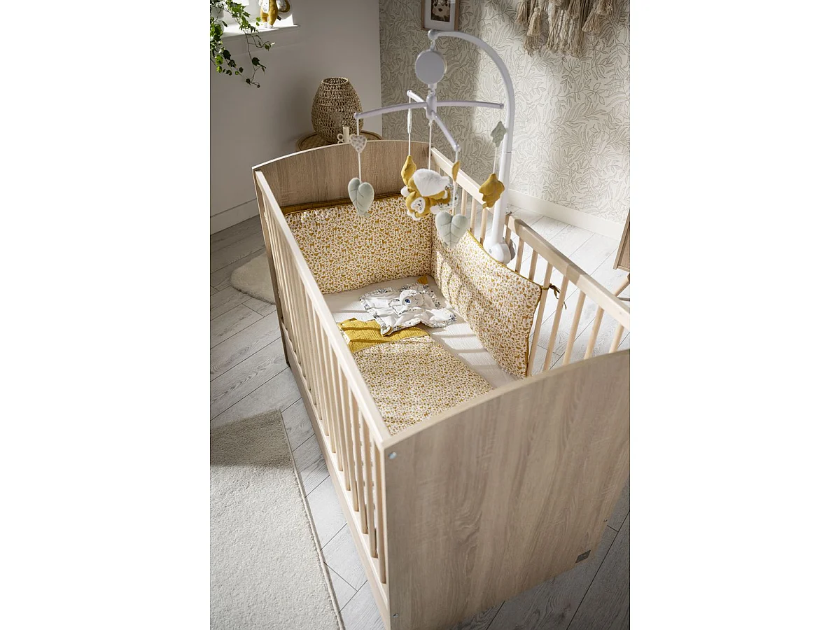 Chambre bébé complète Access, Lit 120x60 et Commode à langer - Chêne doré ACCESS - Sauthon