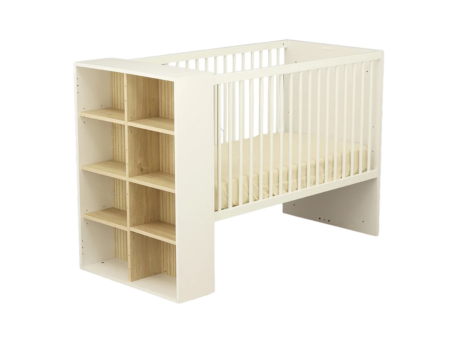 Chambre bébé évolutive Paloma, Lit 120x60 évolutif et Commode à langer 3 tiroirs - Chêne sépia PALOMA - Sauthon