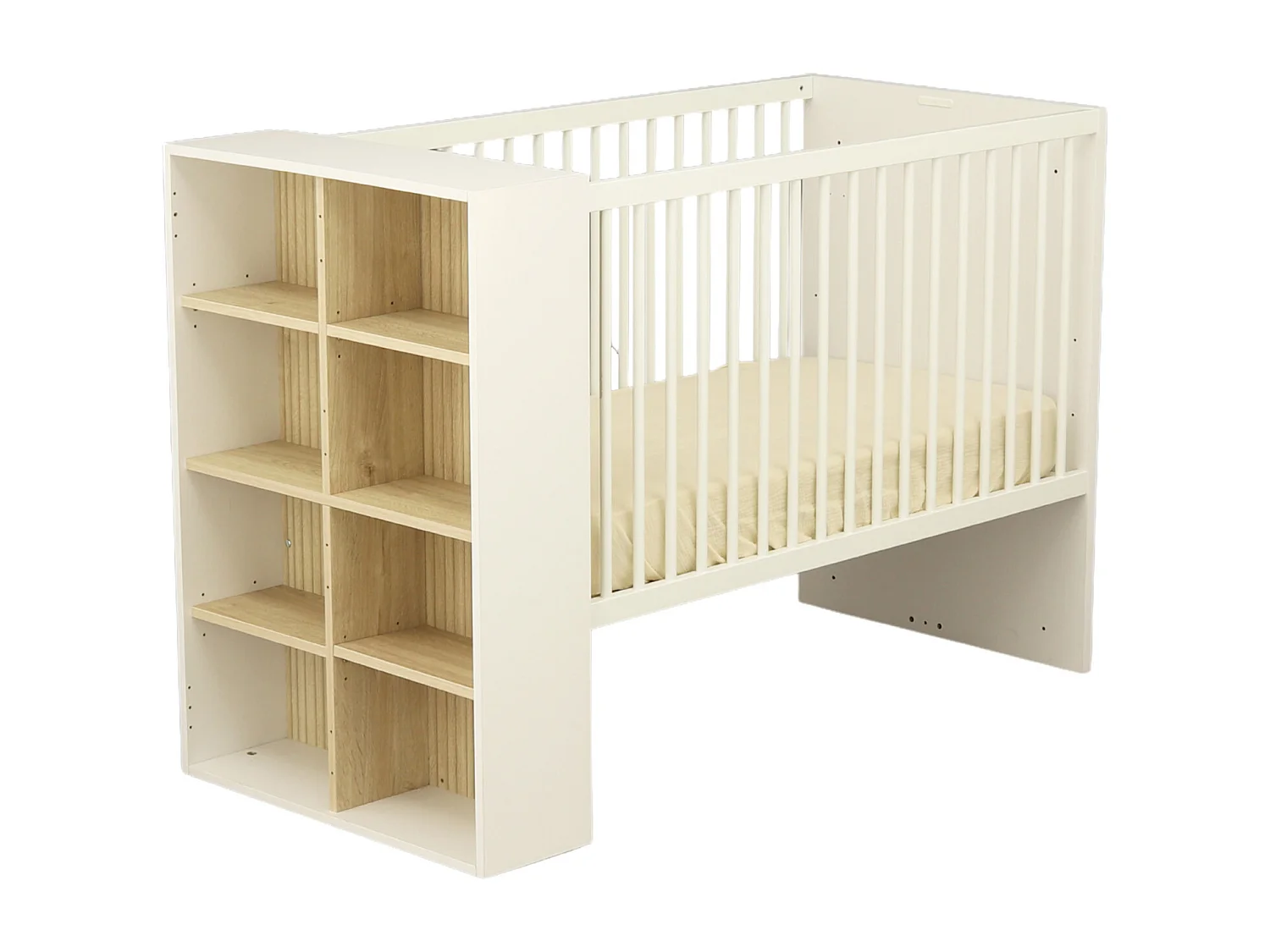 Chambre bébé évolutive Paloma, Lit 120x60 évolutif et Commode à langer 3 tiroirs - Chêne sépia PALOMA - Sauthon