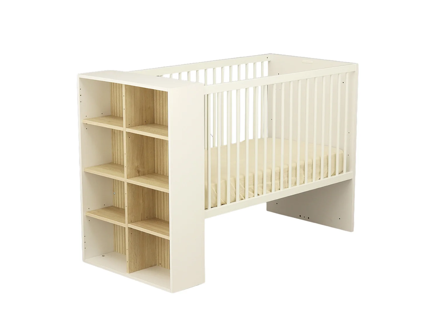 Chambre bébé évolutive Paloma, Lit 120x60 évolutif et Commode à langer 3 tiroirs - Chêne sépia PALOMA - Sauthon