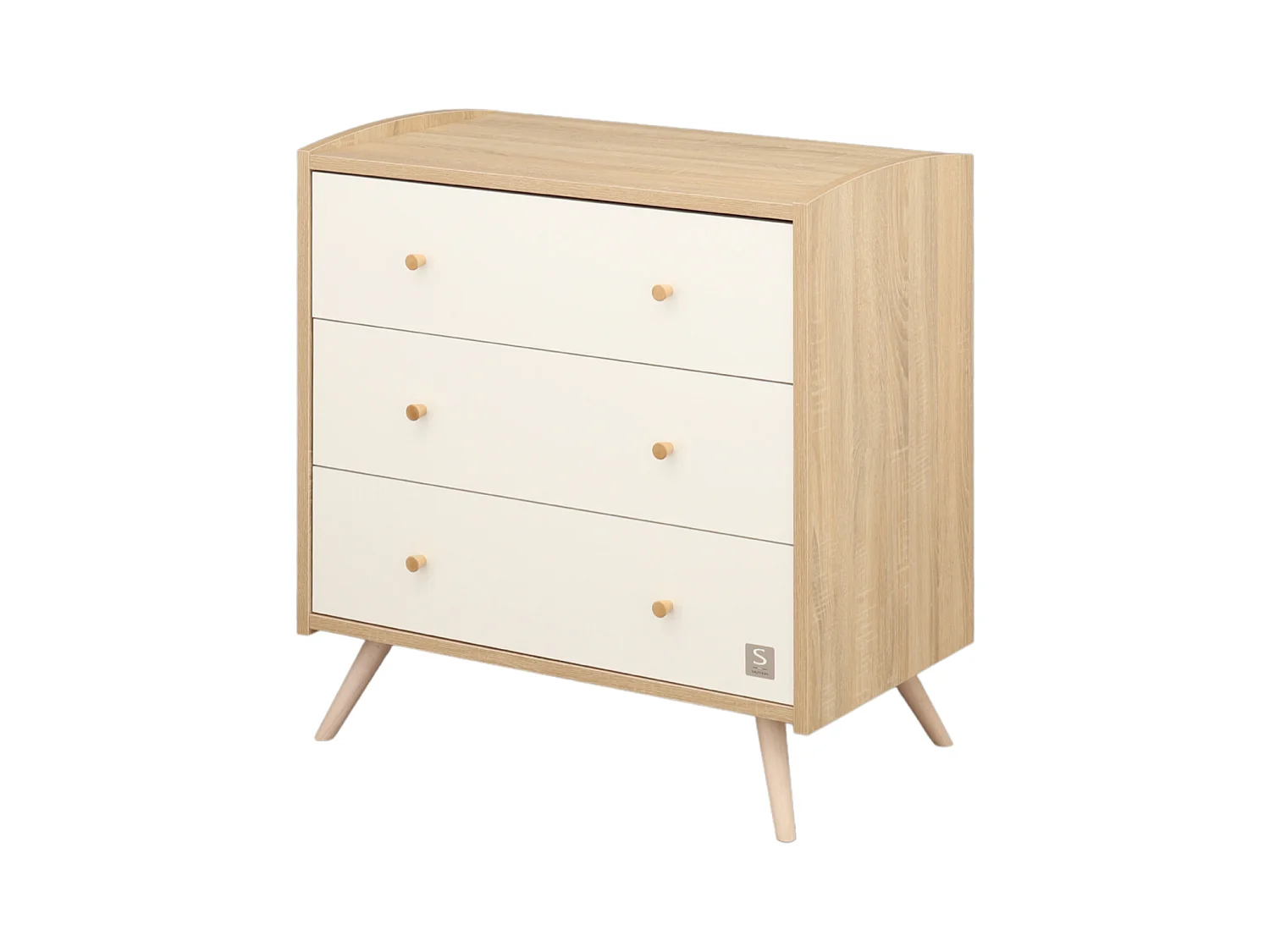 Chambre bébé évolutive Access, Lit 140x70 et Commode à langer - Chêne doré ACCESS - Sauthon