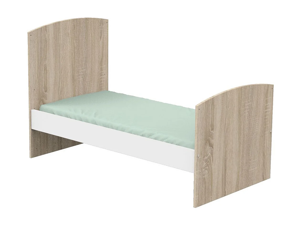 Chambre bébé évolutive Access, Lit 140x70 et Commode à langer - Chêne doré ACCESS - Sauthon