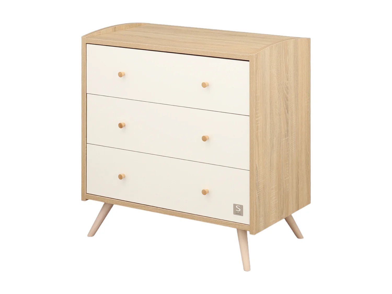 Chambre bébé évolutive Access, Lit 140x70 et Commode à langer - Chêne doré ACCESS - Sauthon