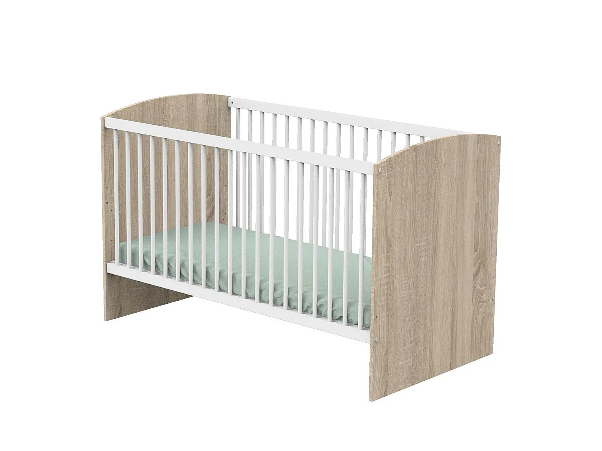 Chambre bébé évolutive Access, Lit 140x70 et Commode à langer - Chêne doré ACCESS - Sauthon