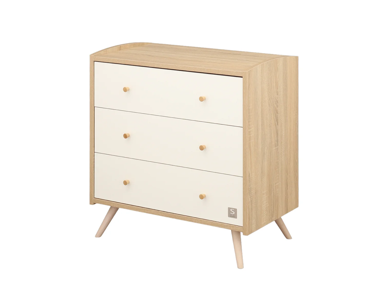 Chambre bébé évolutive Access, Lit 140x70 et Commode à langer - Chêne doré ACCESS - Sauthon