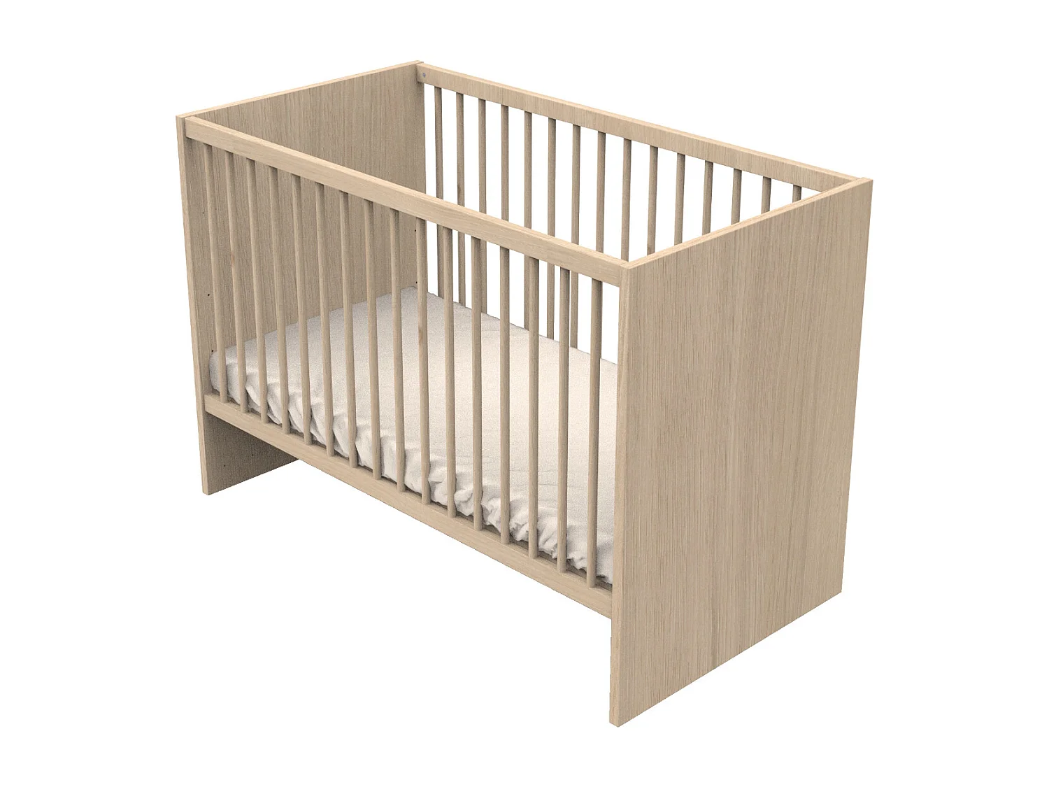 Cameretta completa Tokyo, letto 120x60cm e cassettiera Claustra - Chêne suave