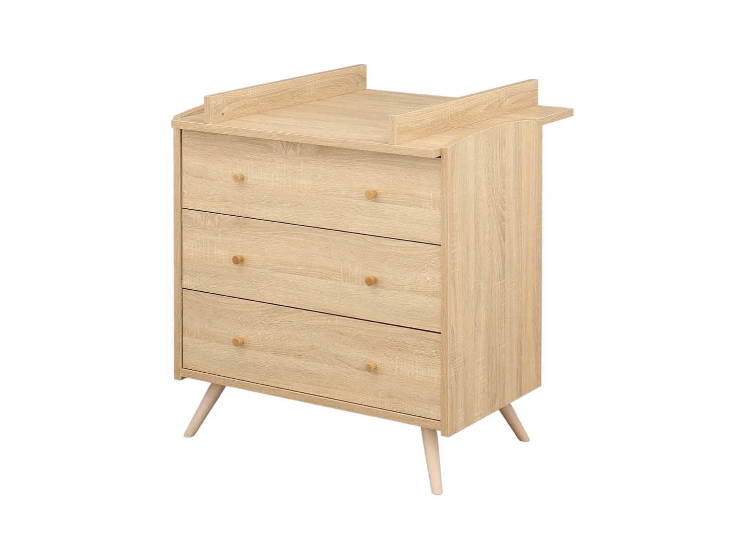 Chambre bébé évolutive Access, Lit 140x70 et Commode à langer - Chêne doré ACCESS - Sauthon