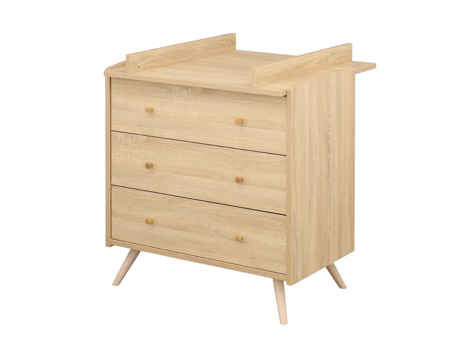 Chambre bébé évolutive Access, Lit 140x70 et Commode à langer - Chêne doré ACCESS - Sauthon