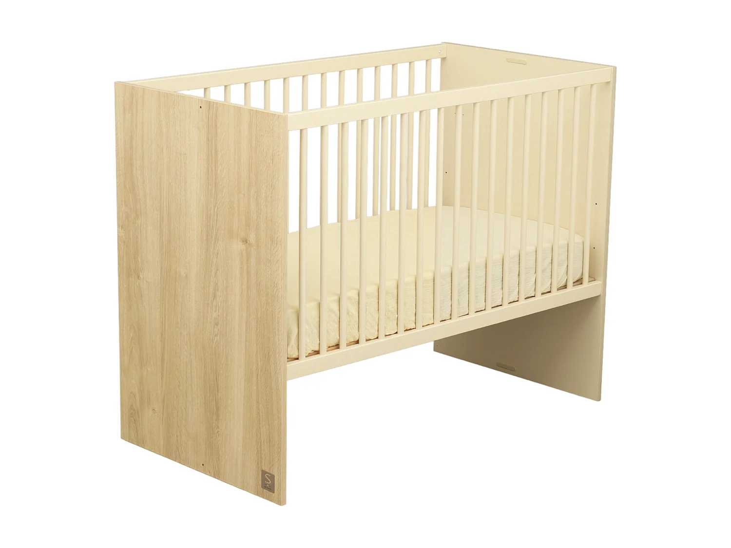 Chambre bébé évolutive Mélinée, Lit 120x60 évolutif et Commode à langer 3 tiroirs - Chêne sépia MELINEE - Sauthon