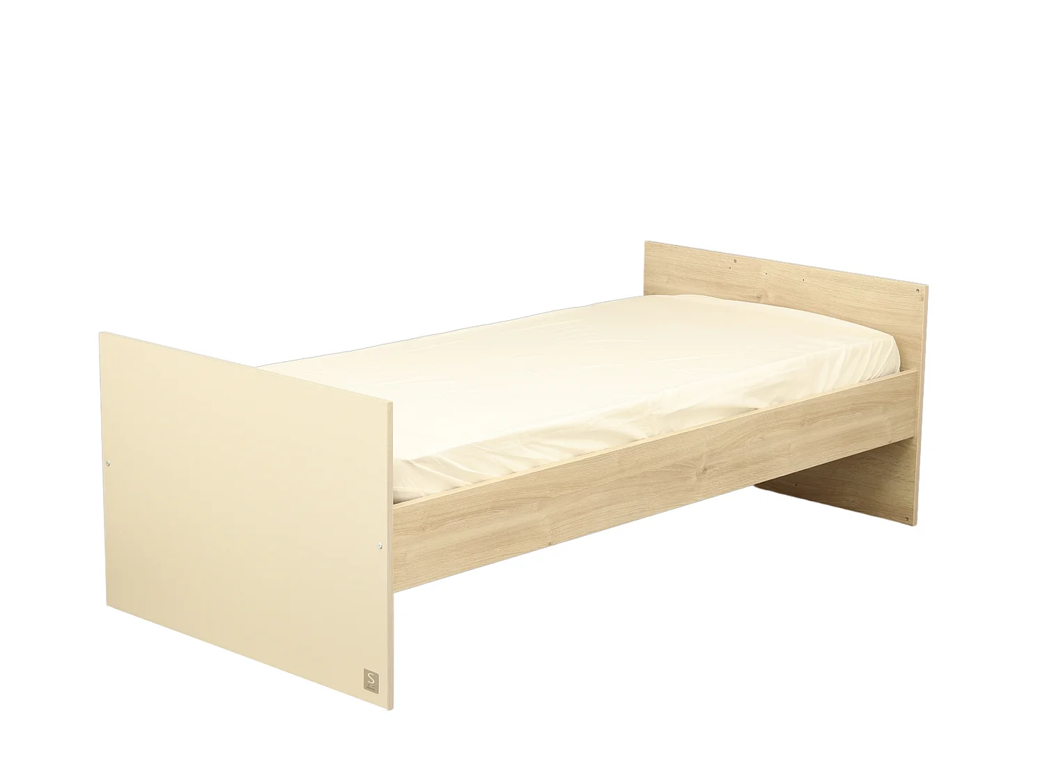 Chambre bébé évolutive Mélinée, Lit 120x60 évolutif et Commode à langer 3 tiroirs - Chêne sépia MELINEE - Sauthon