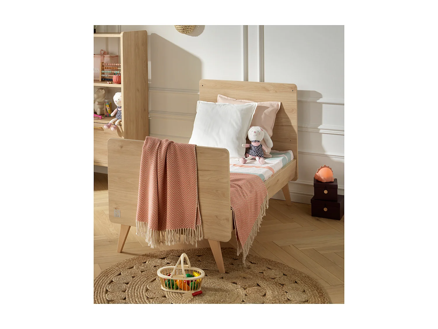 Chambre bébé évolutive Arty, Lit 140x70 et Commode à langer - Chêne suave ARTY - Sauthon