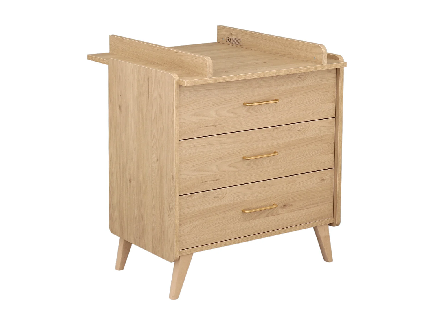 Chambre bébé évolutive Arty, Lit 140x70 et Commode à langer - Chêne suave ARTY - Sauthon