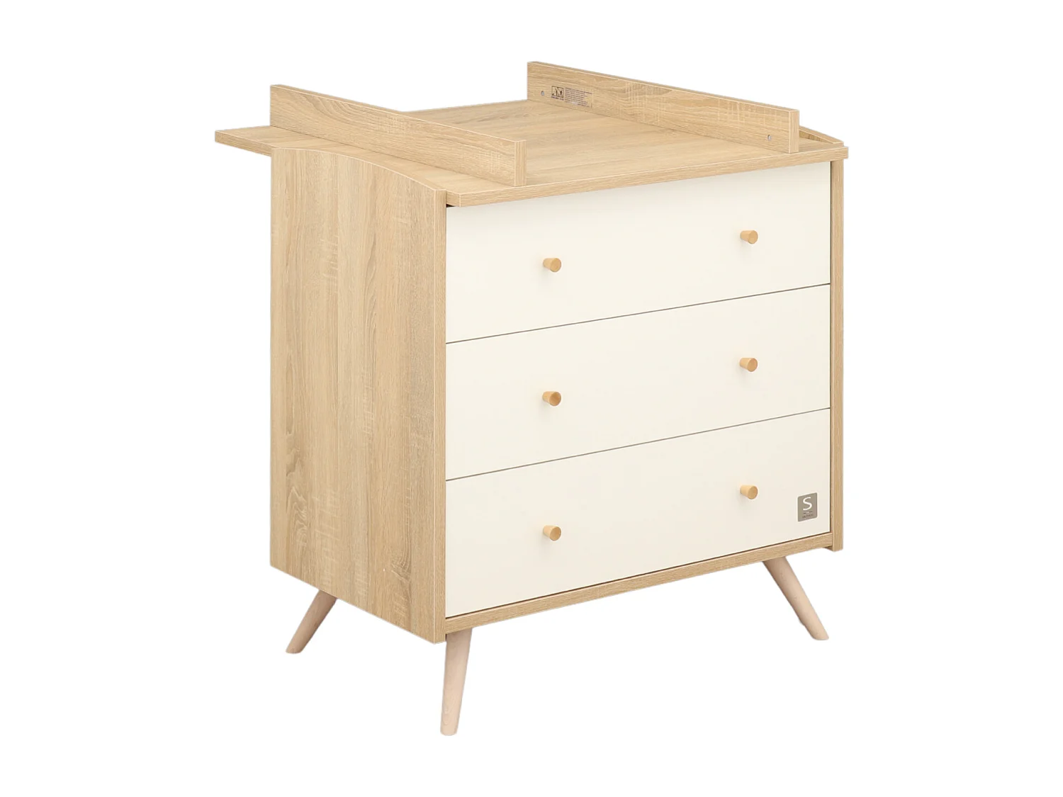 Chambre bébé complète Access, Lit 120x60 et Commode à langer - Chêne doré ACCESS - Sauthon