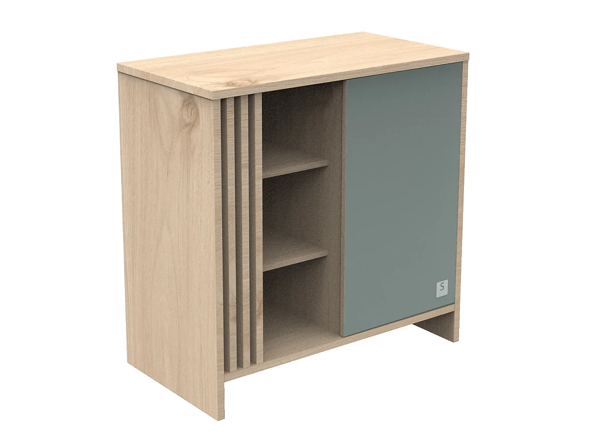 Chambre bébé complète Tokyo, Lit 120x60 et Commode à langer claustra - Chêne suave TOKYO - Sauthon