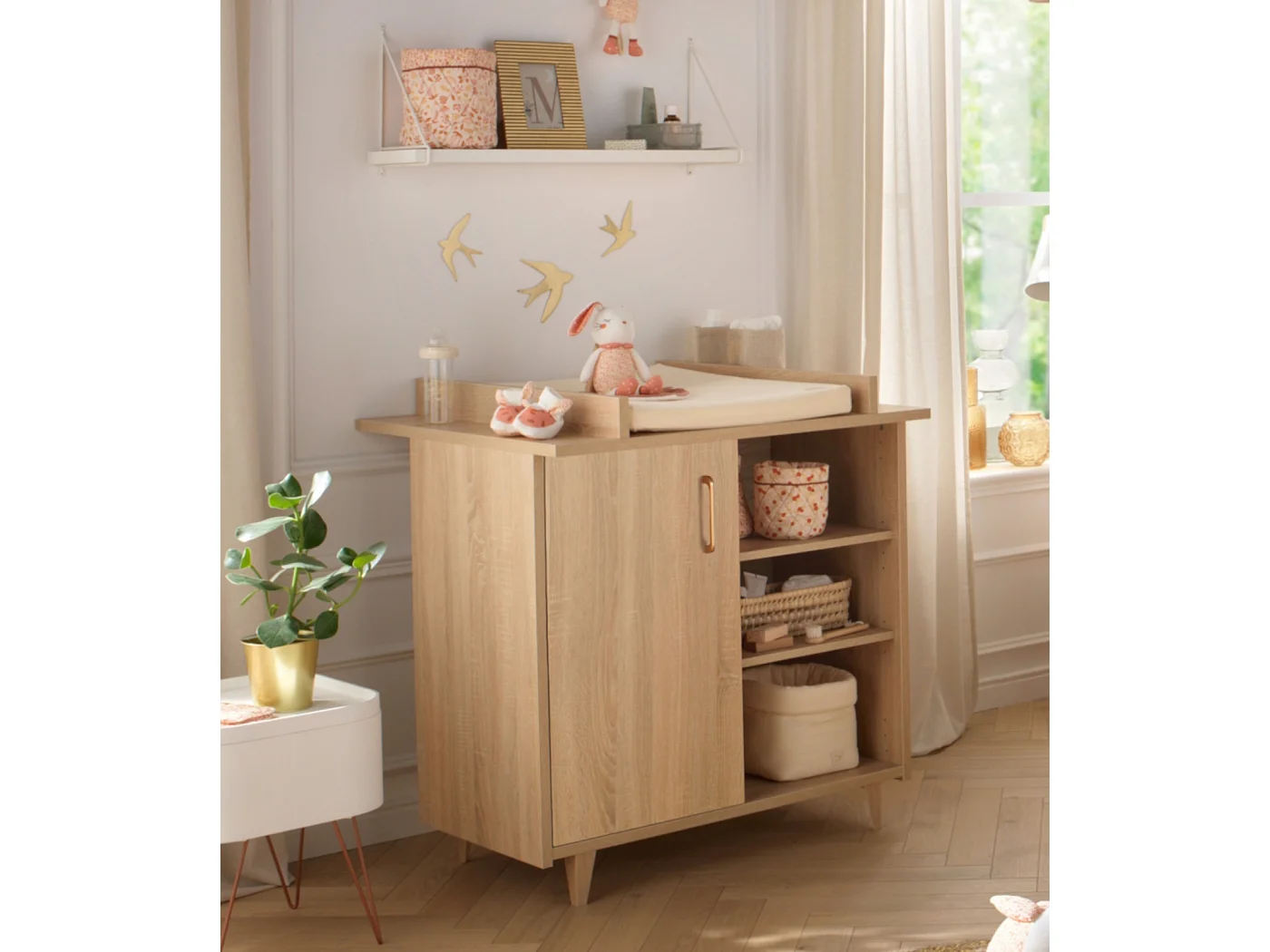 Chambre bébé complète: lit 120x60 et commode à langer SAM - Sauthon