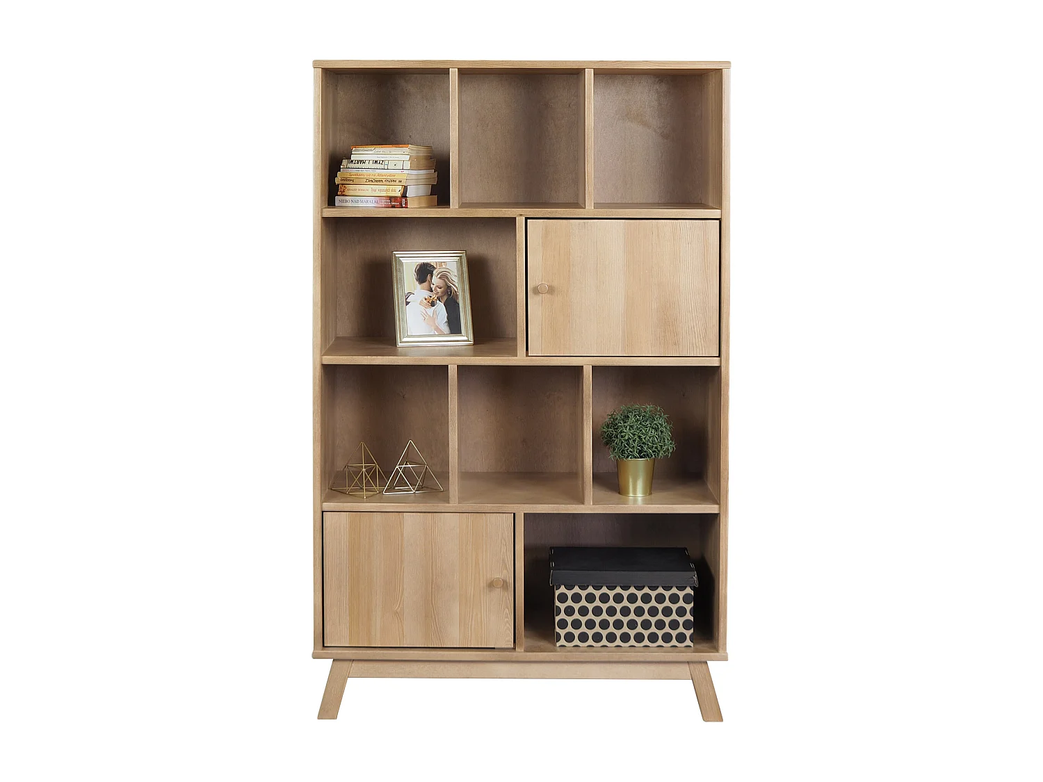 Regał drewniany 160x100 cm z półkami Oregon, kolor dębowy