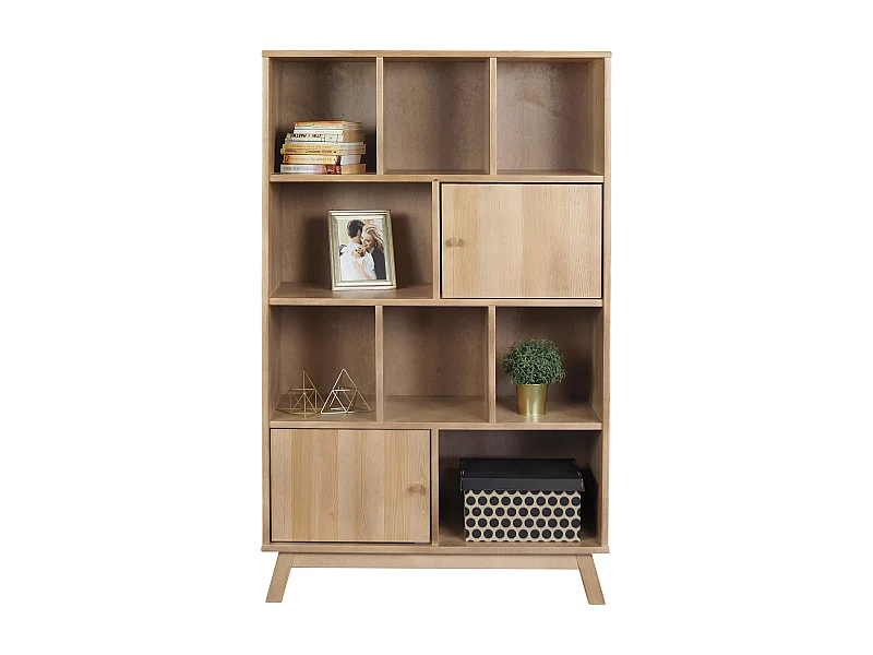 Regał drewniany 160x100 cm z półkami Oregon, kolor dębowy