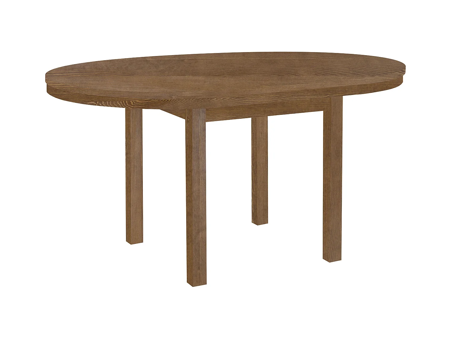 Stół okrągły 100 - 150 cm rozkładany drewniany, kolor brązowy