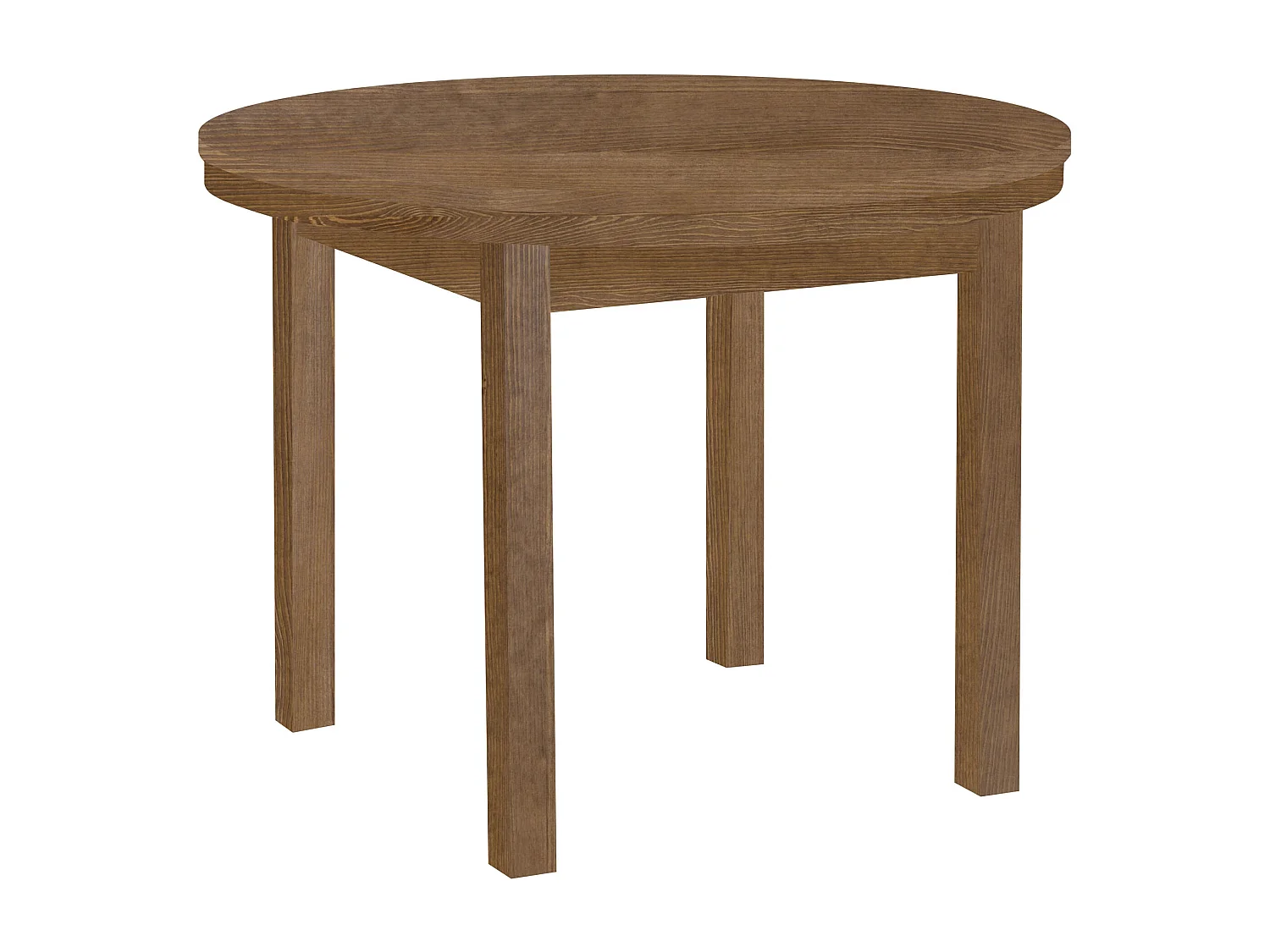 Stół okrągły 100 - 150 cm rozkładany drewniany, kolor brązowy