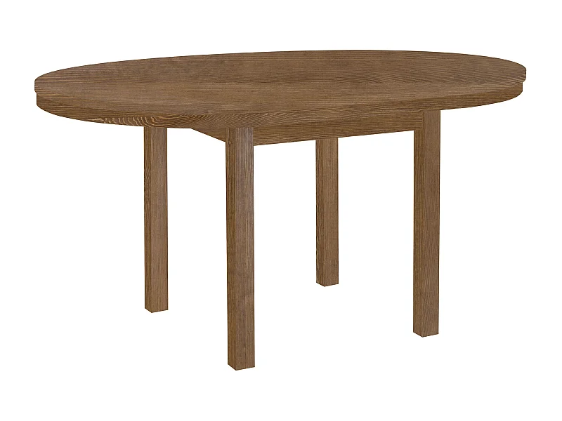 Stół okrągły 100 - 150 cm rozkładany drewniany, kolor brązowy