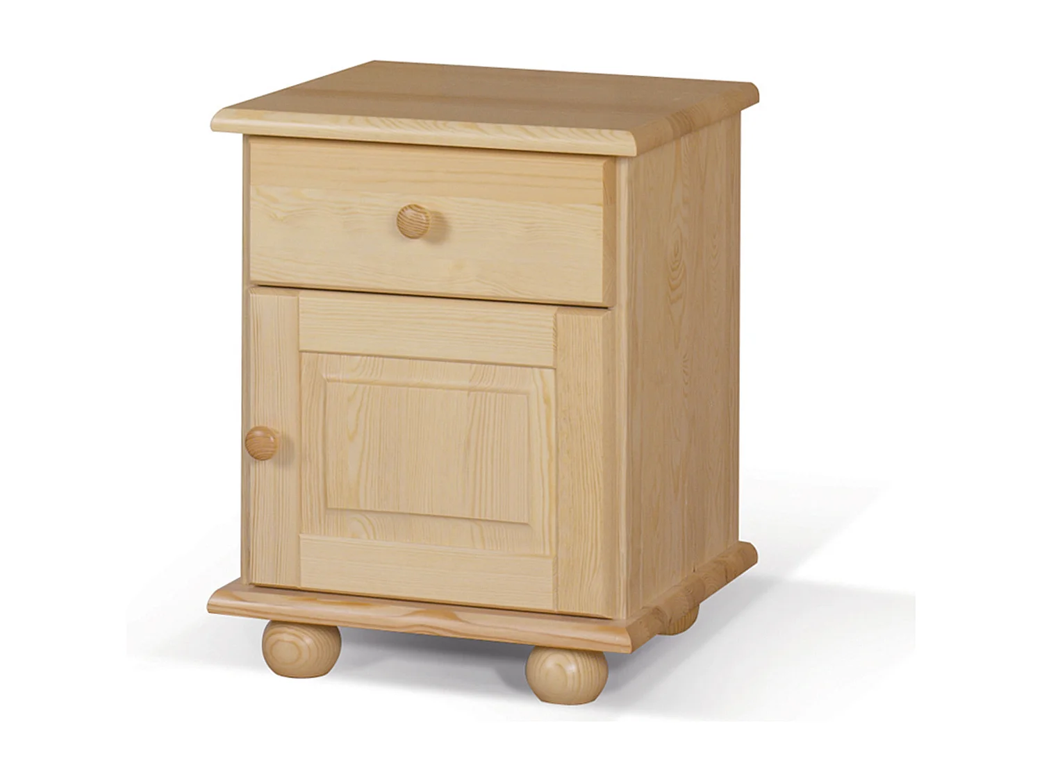 Szafka nocna z drewna litego, sosnowa z szufladą i drzwiczkami P OLIVER