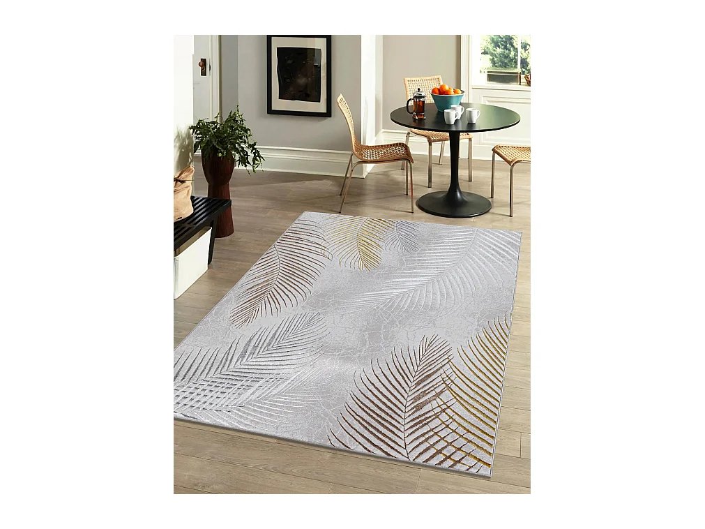 Tapis Mila brillant, élégant brillant, Gris, 140 x 200 cm