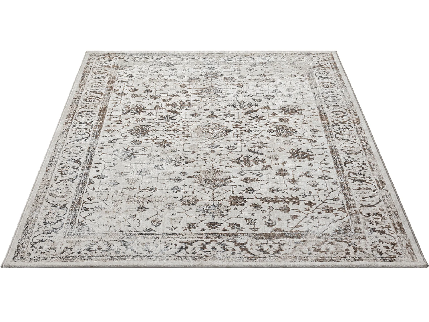 Tapis Mila brillant, classique vintage, Crème, 200 x 290 cm